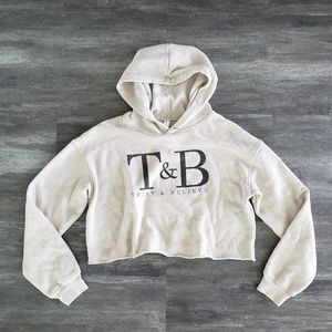 Beige | Shaun T | Trust & Believe Cropped Hoodie